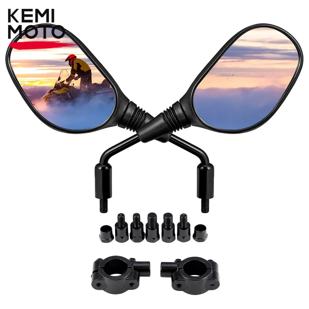 Universal Motorrad Spiegel 10MM 8MM - 360° Drehbar, Chrom & Vibrationssicher Für Motorräder, Roller & Mehr