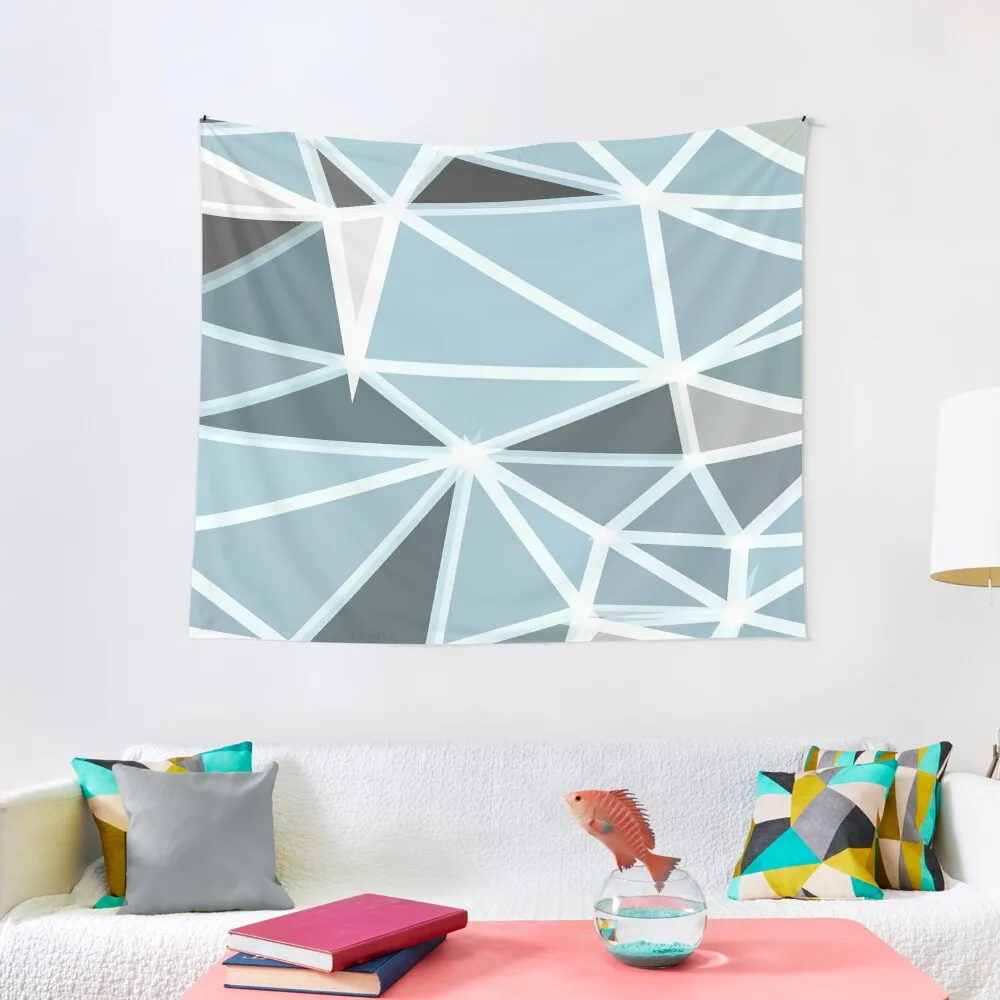 

geometric triangle polygon shape abstract background in blue Tapestry Bathroom Decor Bedroom Decor Carpet On The Wall Tapestry