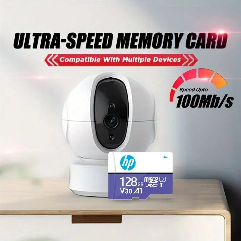 HP 마이크로 SD 카드 메모리 카드 클래스 10, 32GB, 64GB, 128GB, 256GB, U3, 4K, 고속 플래시 메모리 TF 메카드 C10