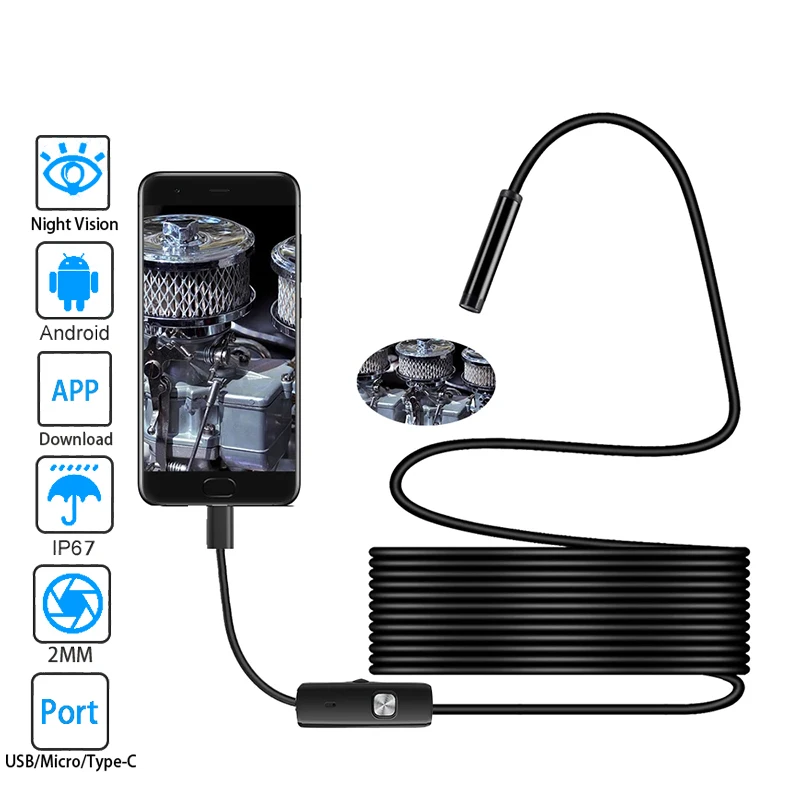  ð ī޶, 5.5MM , IP68  , 6 LED ,    ī޶, ޴ PC