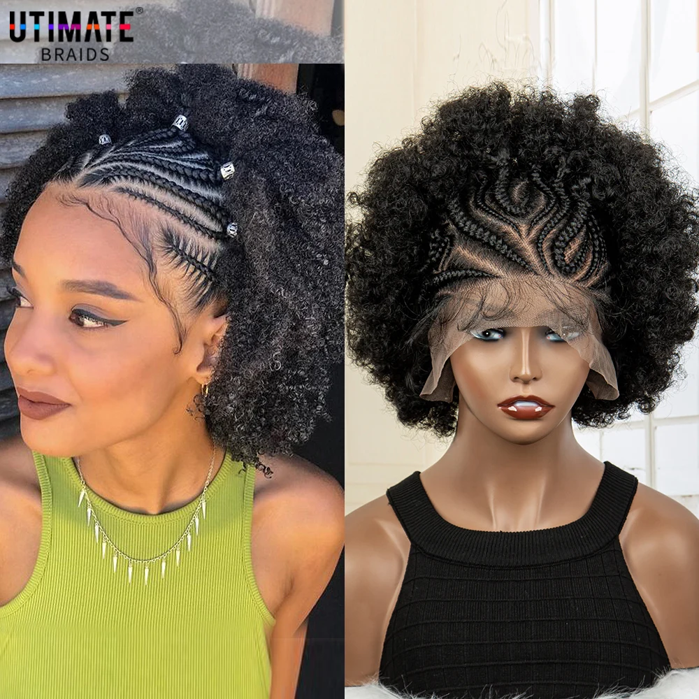 Tresse Africaine Coiffure Avec Postiche Perruque Synthétique