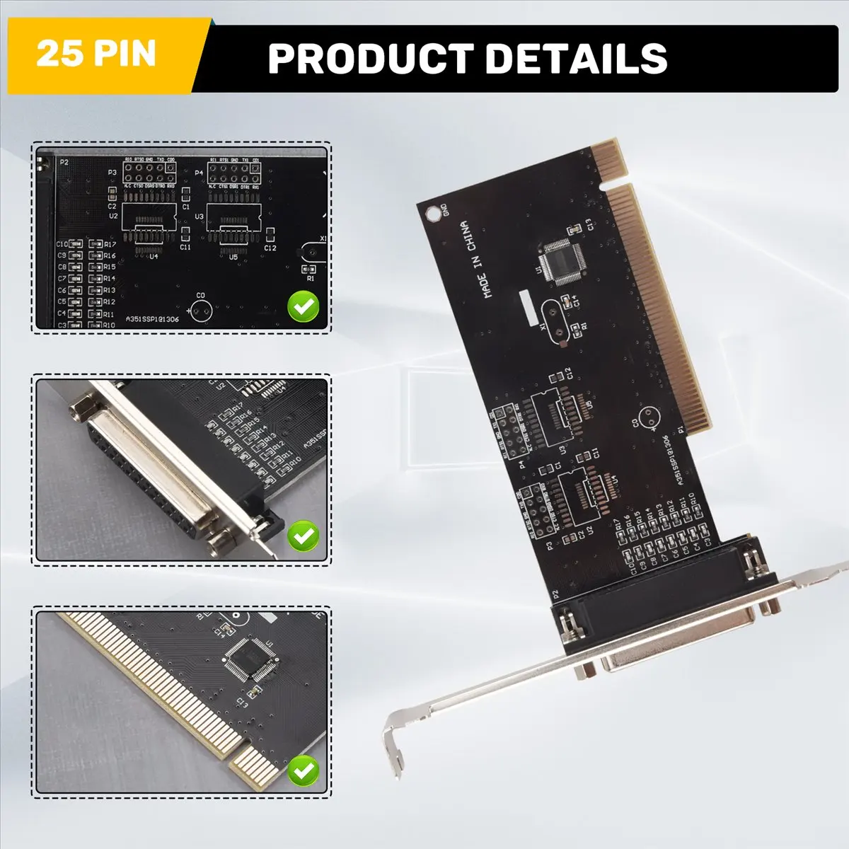 A14M Pci 확장 카드 어댑터 25핀 병렬 Lpt Pci-병렬 Db25 프린터 포트 컨트롤러 카드