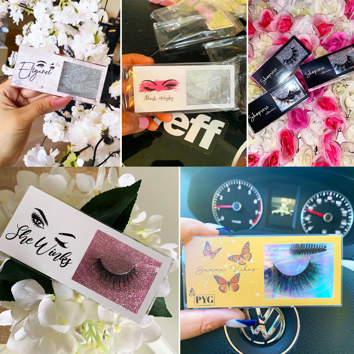 Foxyfox Wholesale 5D Mink Lashes Case Eyelash Packaging 20/50pcs Fluffy Eyelashes BoxesCustom Logo Plastic Sliding Clear Box 5