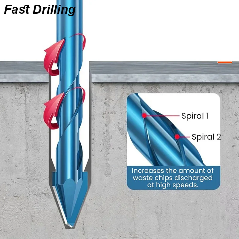 Drill bit masonry concrete spiral eccentric for glass ceramic tile brick plastic wood mason hard alloy wall hole cutter saw