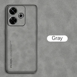 Luxury Sheepskin Leather Case - Premium Back Cover for Realme GT5 (Gray)