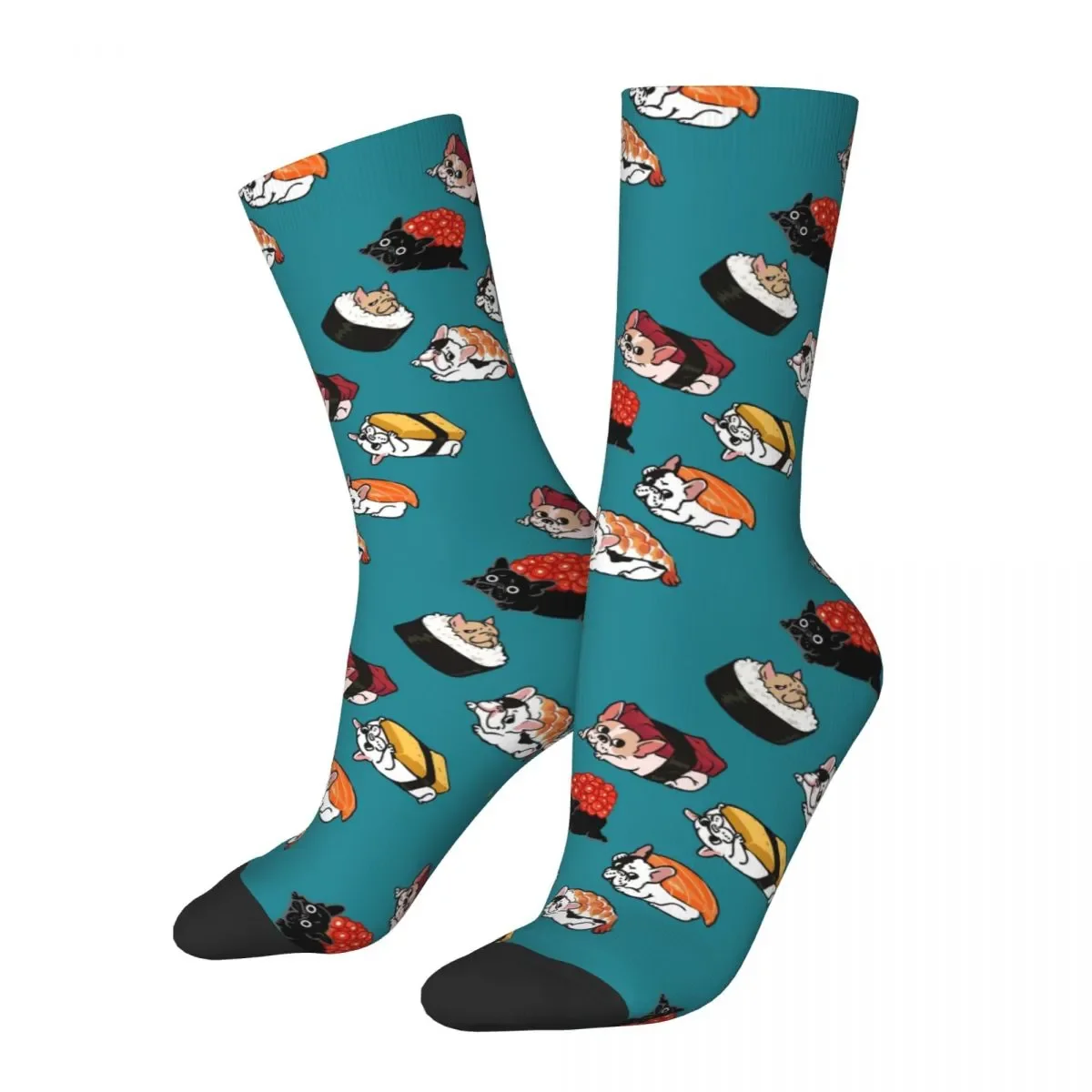 

Cozy Women Socks Sushi Frenchie Dog Merch Comfortable French Bulldog Skateboard Socks All Season Present