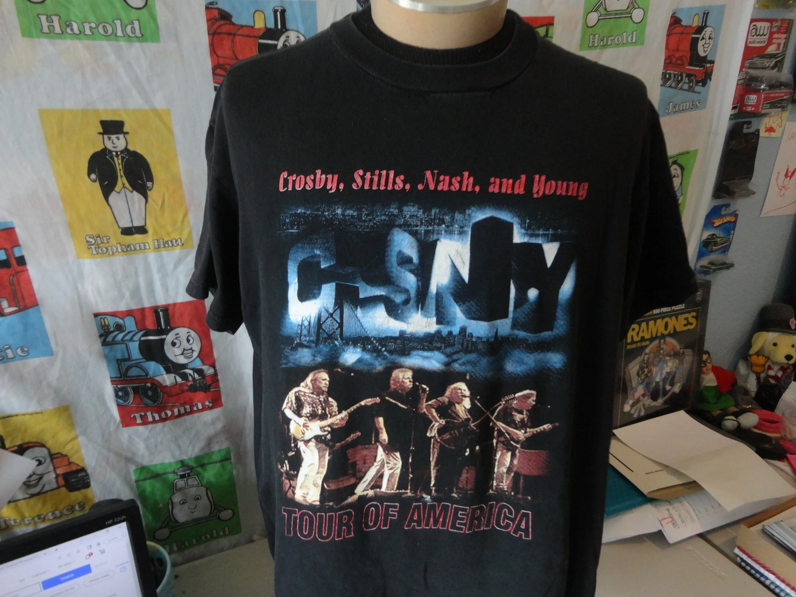 Maglietta Vintage Crosby Stills Nash & Young 2002 Concert Tour