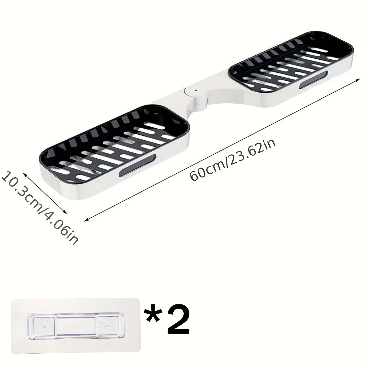 Shower Caddy Shelf and Bathroom Organizer Space Saver Set with Adhesive White Basket for Bathroom Accessories Organization