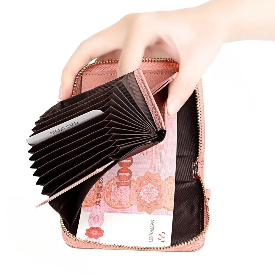 Cartera Mujer Bloqueo RFID Cartera Mujer GAEKEAO - Bloqueo RFID, 9 Ranuras Tarjetas, Cuero Vegano, Correa Muñeca Monedero Con Bloqueo RFID