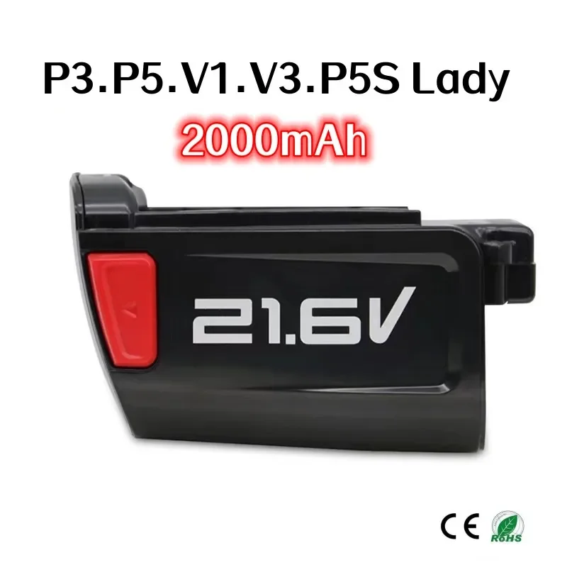 

100% original 2000mAh For Midea V1 V3 P3 P5 P5pro P5S Lady P70 P81 BP21620D BP21625A VH1704 vacuum cleaner battery