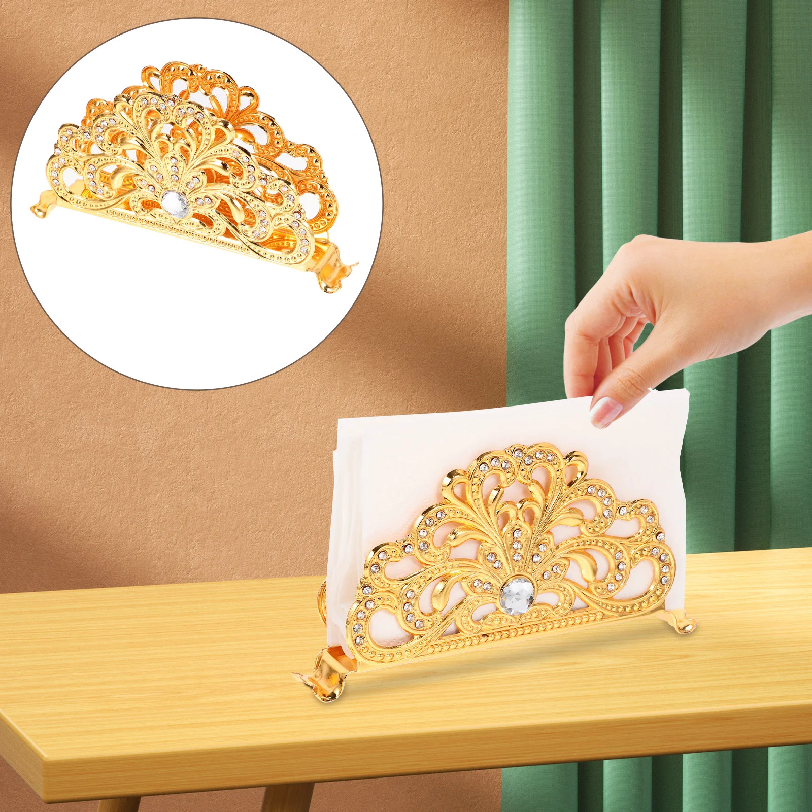 

Vertical Tissue Holder Napkin Holders Tables Stand Household Decorative Metal European Rack Kitchen Hotel Freestanding Upright