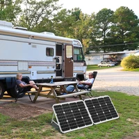 Panneau solaire pliable Dokio 100W/160W/200W, valise solaire portable 18V avec contrôleur 12V pour le camping, les camping-cars et les activités de plein air 5