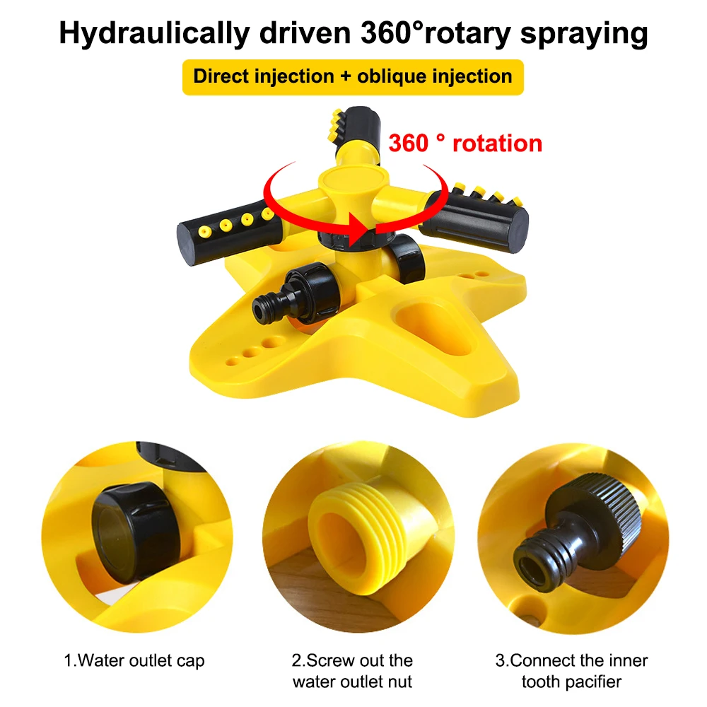 360 Degree Sprinklers Irrigation Garden Lawn Sprinkler Yard Large Area Water Sprinkler Water Sprayer Automatic Irrigation System garden sprinkler irrigation sprinklers garden irrigation nozzle drip irrigation sprinklers garden sprayer nozzles