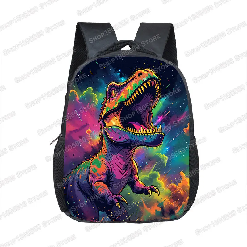 12 Inch Cute Dinosaur Print Backpack for 2-4 Years Old T-rex Skeleton Kids School Bag Kindergarten Girls Toddler Bookbags Gift 2