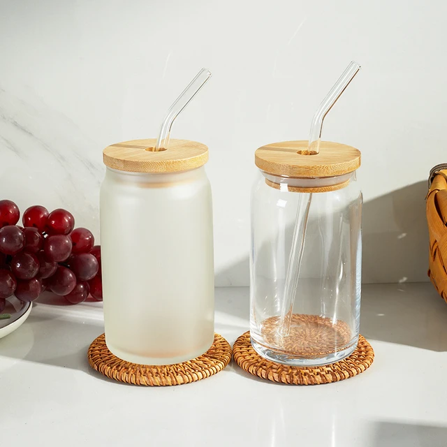 Clear Glass Mason Jar with Wooden Sublimation Lid