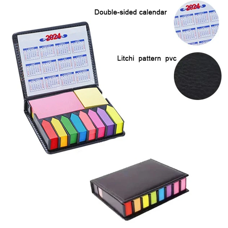 1 Set of Colorful Convenience Stickers Organization Multi-Color Stickers Set Leather Packaging Box Calendar 2024 and More 6