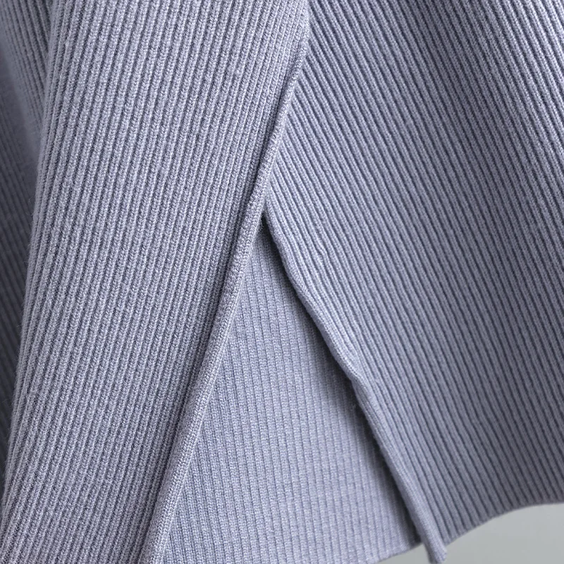 Conjuntos casuales sueltos de dos piezas para mujer, suéter de punto de gran tamaño y pantalones acampanados, conjuntos de chándal de punto para mujer, conjuntos de suéter