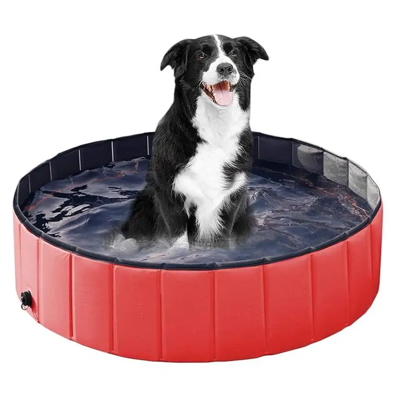 

Foldable Dog Pool Portable Pet Dog Pool For Bathing Waterproof Dog Shower Bathing Tub For Beach Vacation Balcony Bathroom