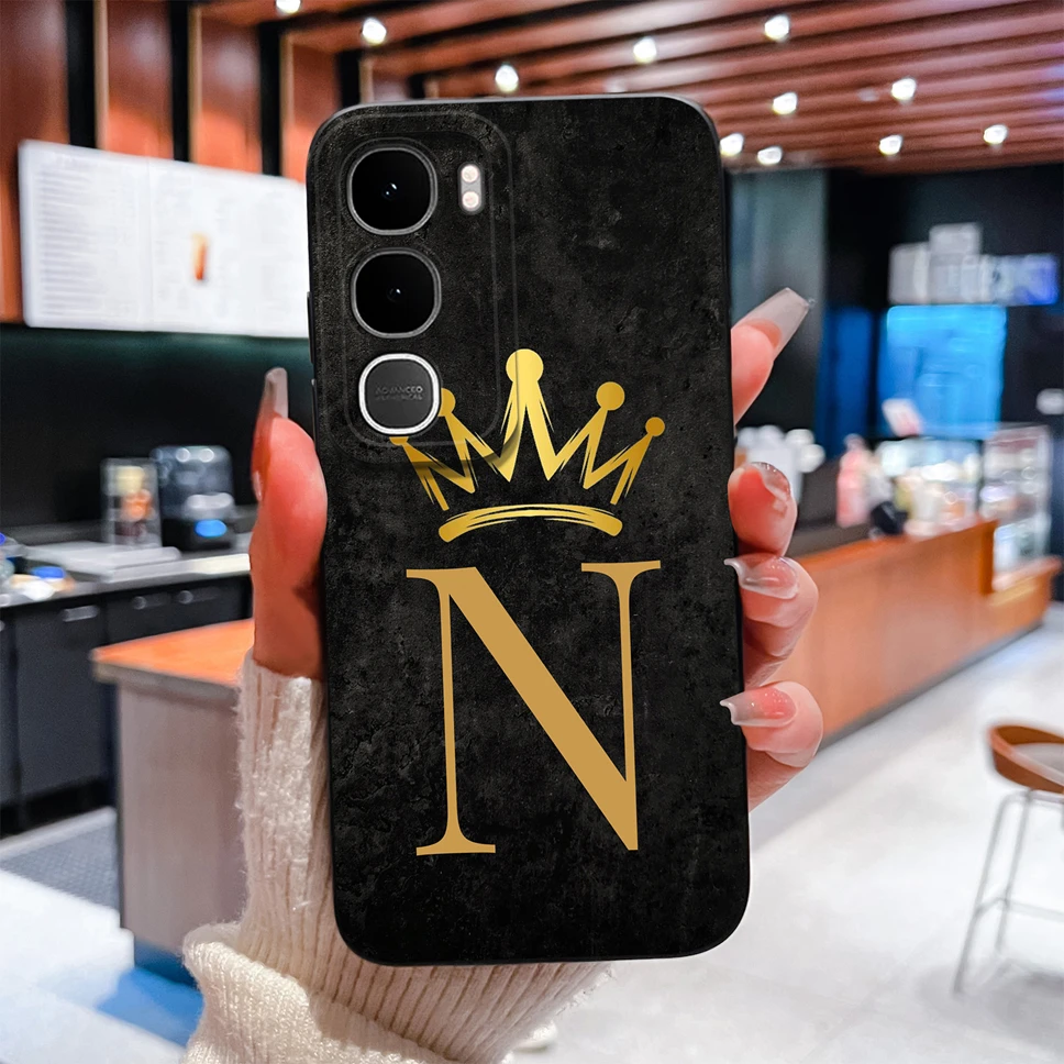 Couple Phone Case Luxury A to Z Letters Soft Silicone Anti-Drop Shell Full Protection Cover