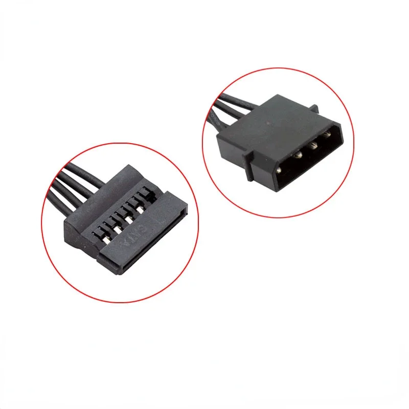 18-Inch SATA Data + Power Cable Combo Adapter - 7+15 Pin To Molex, 26AWG, Red 2 thumbnail image
