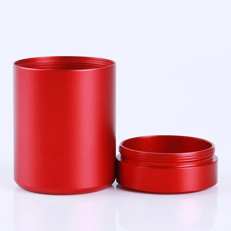 tea tin box tea canister Fashion Metal Aluminum Sealed Cans Portable Travel Tea Airtight Smell Proof Container Stash Jar Soild Color