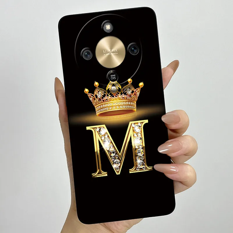 Fashion Initial Letter Couple Phone Case | Soft Silicone TPU Lens Protective Casing