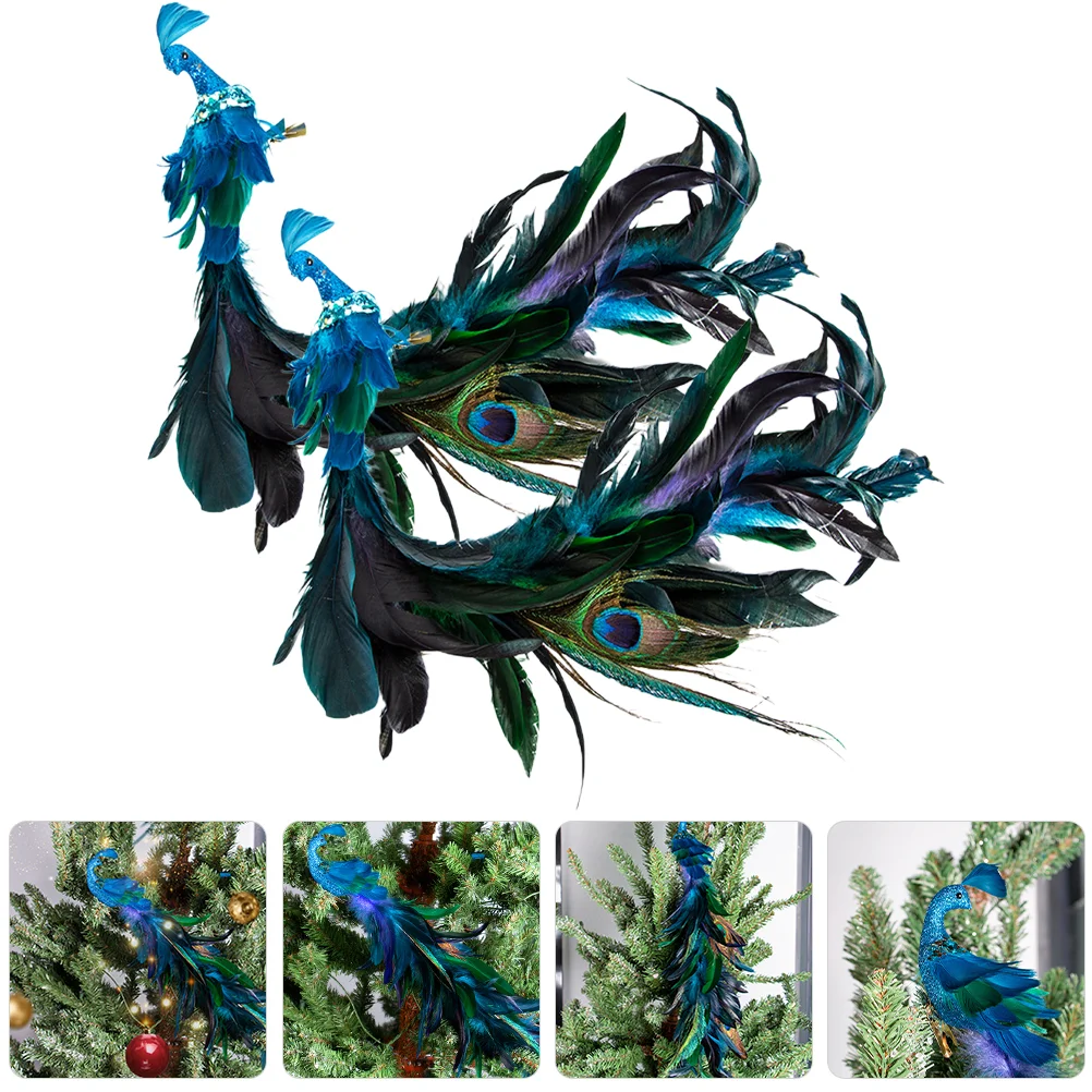

Glitter Peacock Clip Decor Clip On Tree Decoration Long Tail Clip Home Decor Peacock Clip Ornament