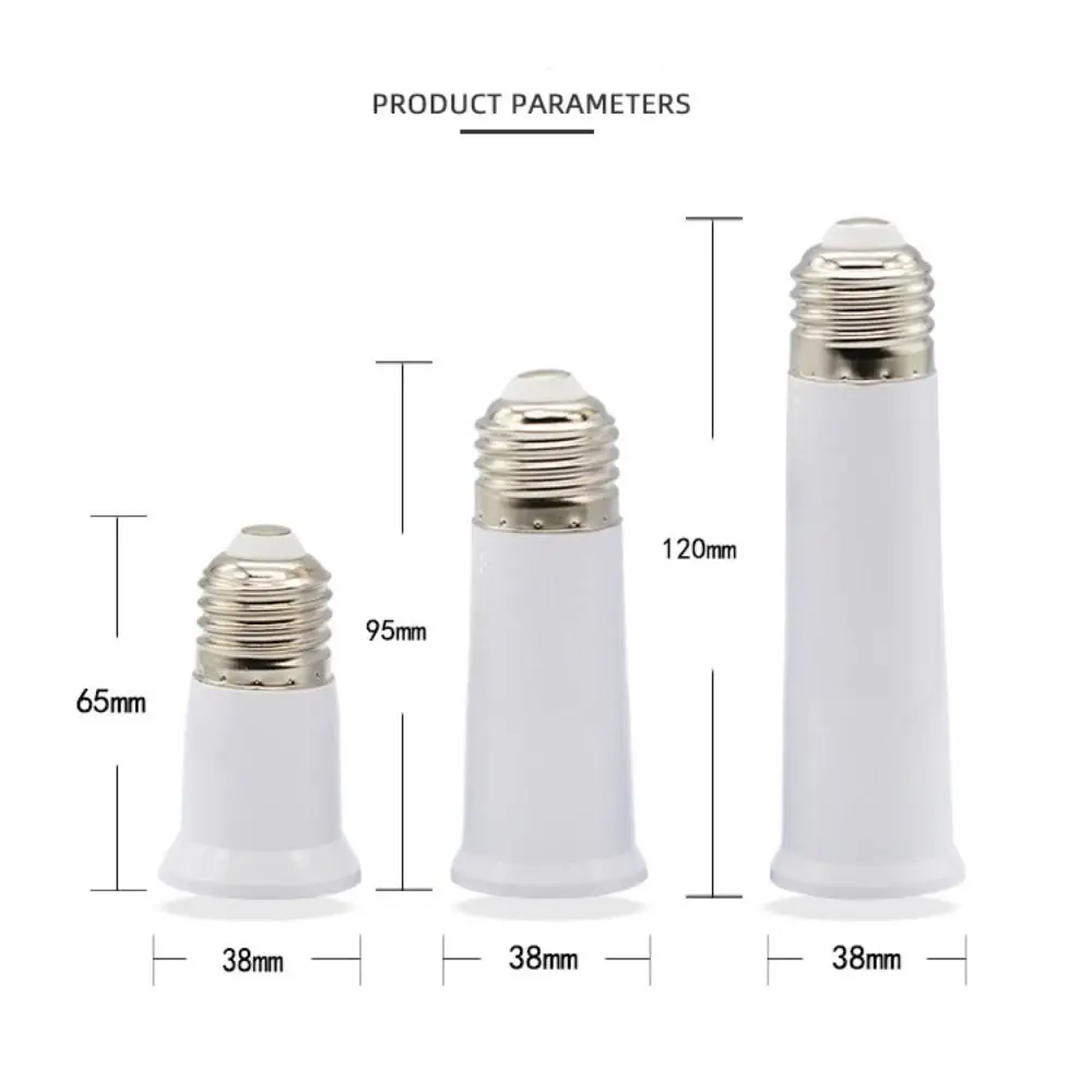 Plastic E27 To E27 Extender 65mm/95mm/120mm White Light Bulb Adaptor Extend Extension Socket socket converter lamp socket adapter lamp socket extender