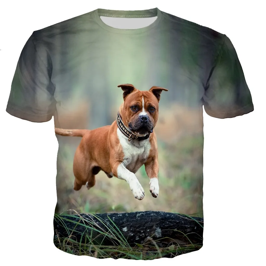 Funny Bull Terrier 3d Print Cute Dog Pattern Men Ladies Kids Haruku T Shirt Street Breathable Lightweight Summer Sports989_voghion.com