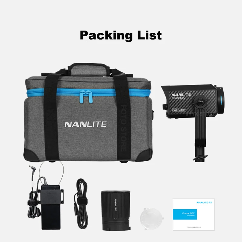 NANLITE Forza 60 COB LED-Scheinwerfer Set – 3 Stück, 20W, Warmweiß, Für Studio, Film, Fotografie