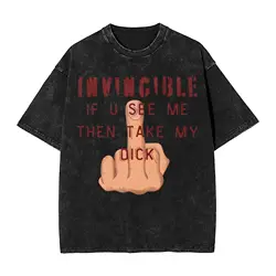 Invincible Cartoon Comic Washed Streetwear HipHop Oversized T - Shirt - XXL (1)