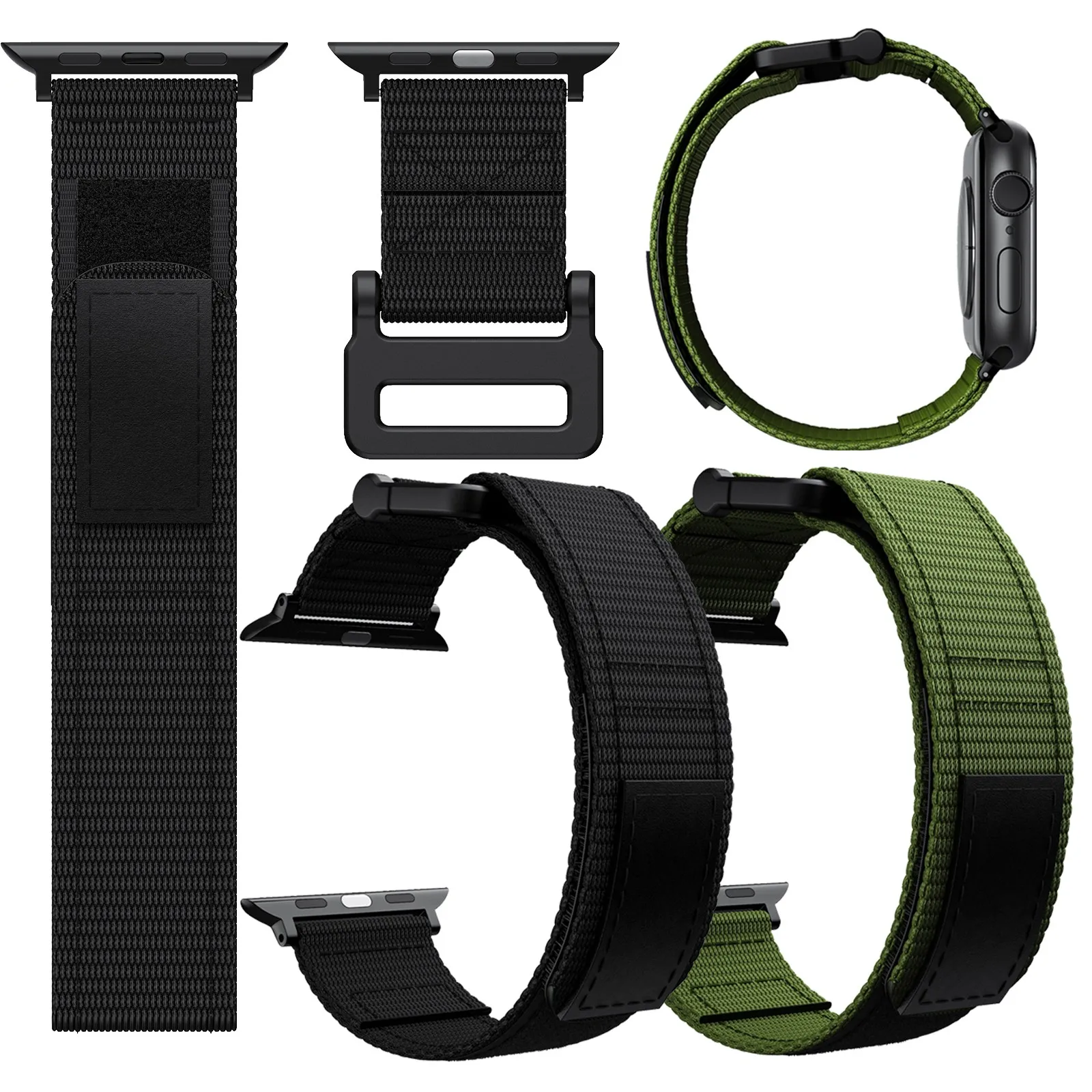 

Nylon Woven Strap For IWatch Series 7 Watch Strap Adhesive Nylon Replacement Wristbands For Women Free Shipping