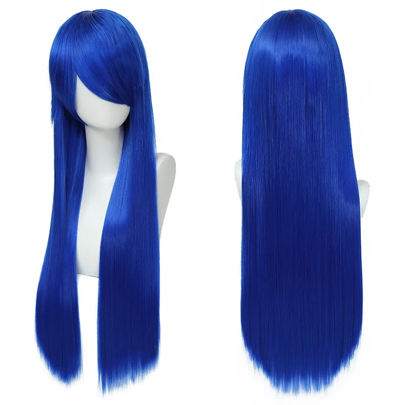Synthetische Cosplay-Perücke, 80 cm langes glattes Haar, bunt, vielseitig, Kostüm, Party, Anime, Mode, Rollenspiel-Styling – Detail 20