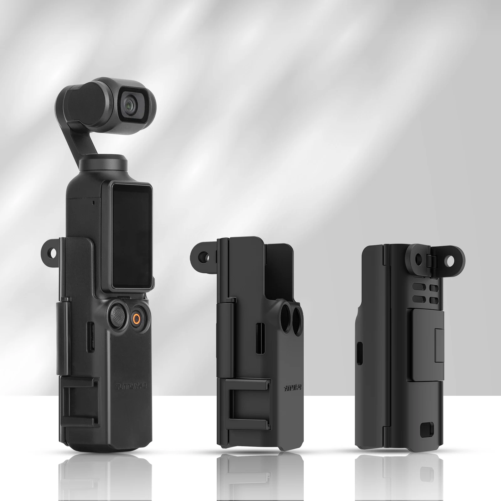 DJI 포켓 3 용 보호 프레임, ABS 쉘 소프트 실리콘 잠금 테두리 케이스, 거치대 액션 카메라 마운트 확장 브래킷