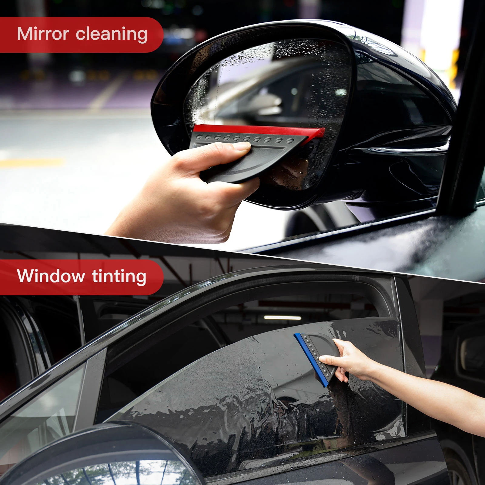 Car Squeegee, Tergivetro Vetri Lama Auto, Tergicristallo Tergipavimento, Tergivetro per Auto, Raschietto Vetro Auto, Silicone Tergivetro per Finestre Pulizia Vetri Specchi Auto Tergivetro in Gomma