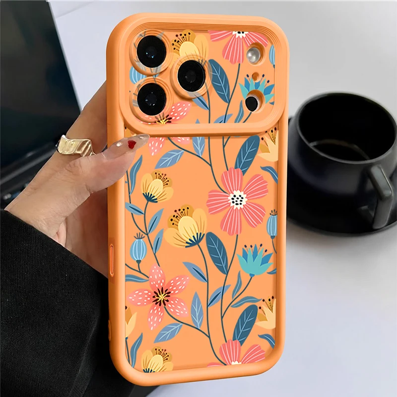 Vibrant Floral Silicone Shockproof Phone Case