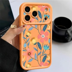Vibrant Floral Silicone Shockproof Phone Case for iPhone 18 Pro (Orange)