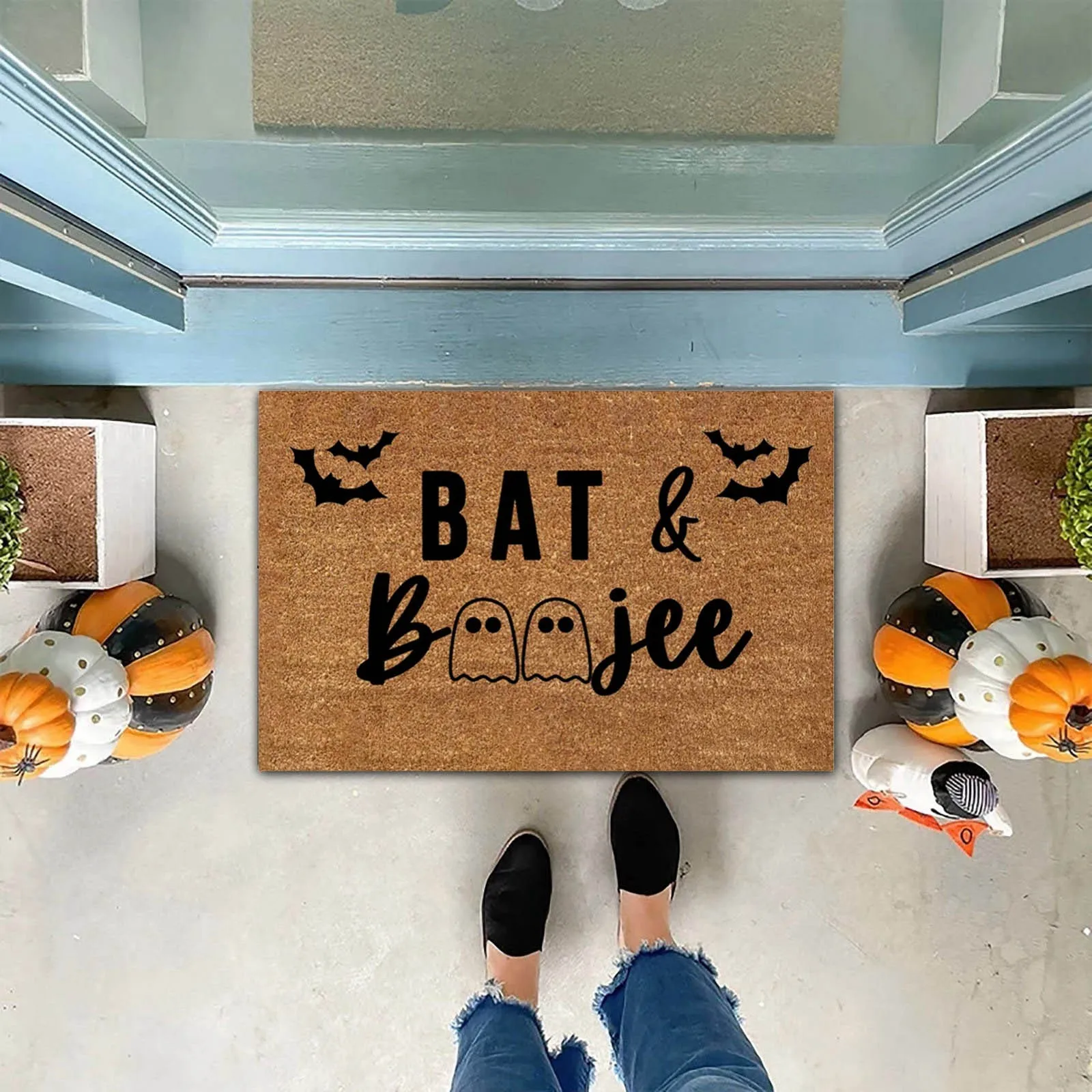 

Одеяло в стиле Хэллоуин, смешное водопоглощающее полиэстеровое одеяло с принтом летучая мышь, нескользящее тяжелое вязаное одеяло для ванной комнаты