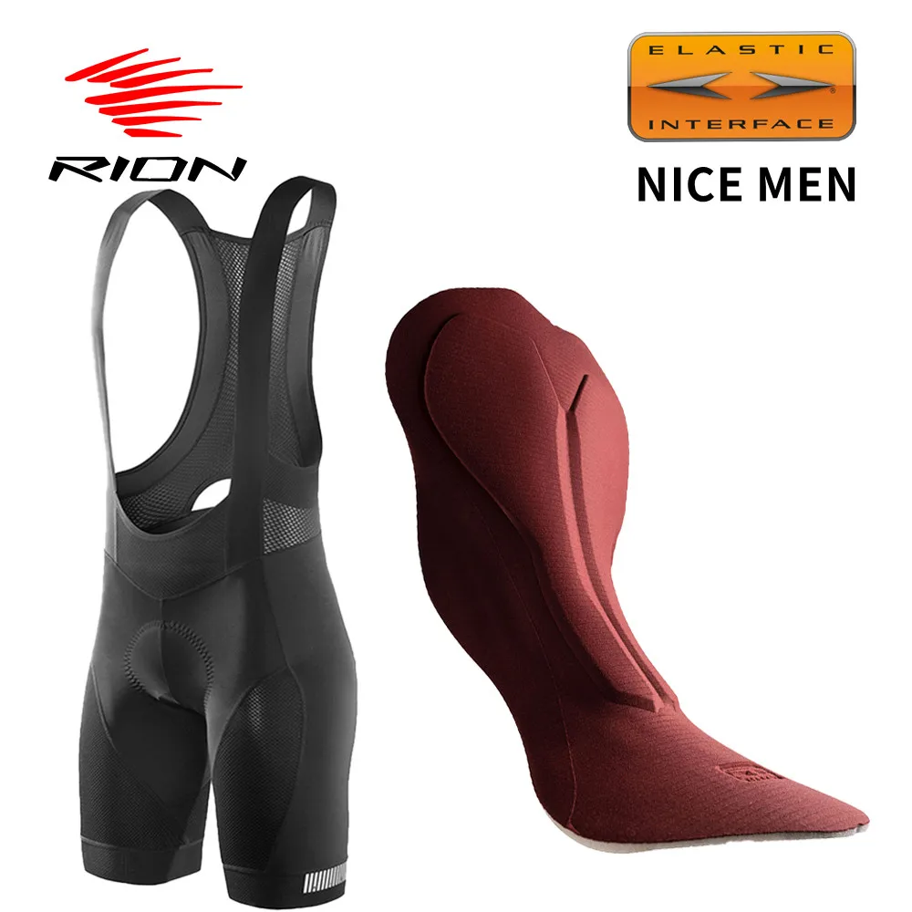 RION Elastic Interface Cushion Upgrade Men Cycling Bib Shorts MTB Road Bike Tights Race Bicycle