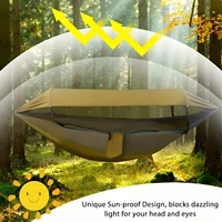 Portable Outdoor Camping Quick Open Mosquito Net Hammocks With Awning Travel Garden Sleeping Hanging Hammock Swing Nature Hike 3