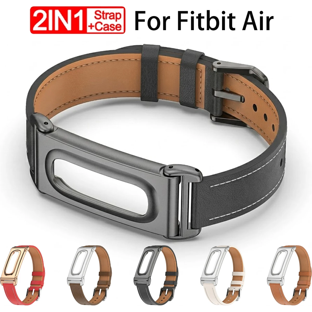 Durable Metal Protective Case with Breathable Microfiber Leather Band - Quick Release Wristband