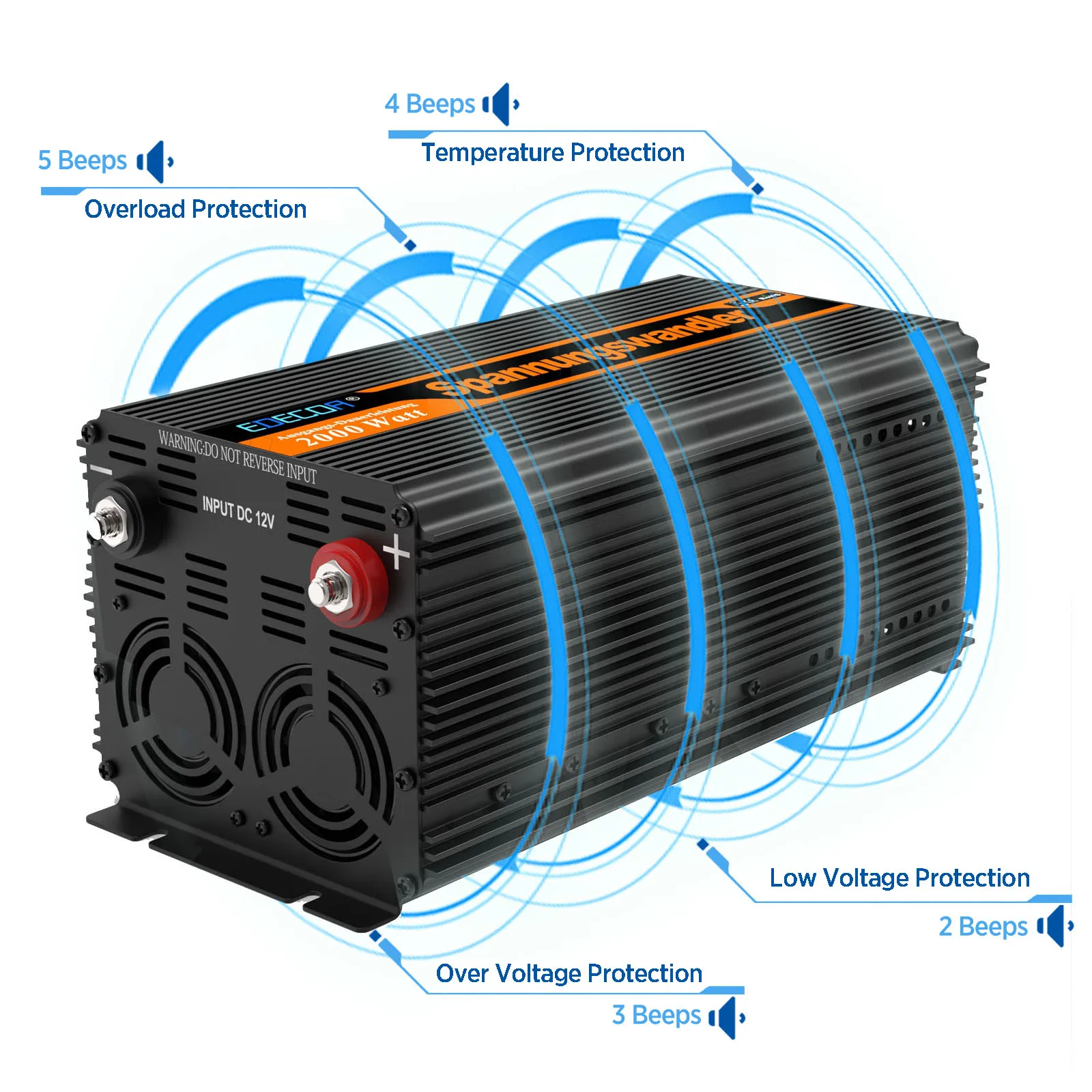 EDECOA 電力インバーター Amazon.co.jp: EDECOA 純正弦波インバーター 3500W コンバーター