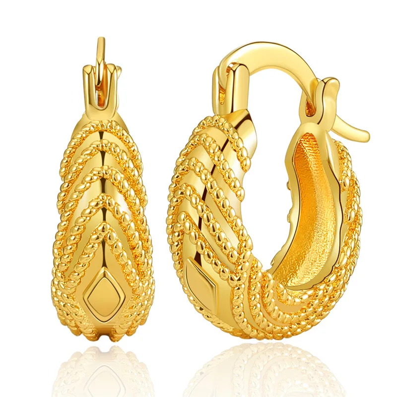 

Oval Vintage Earrings Gift For Women Golden Color Circle Eardrop Gift 2023 Trending Wedding Aesthetic Jewelry