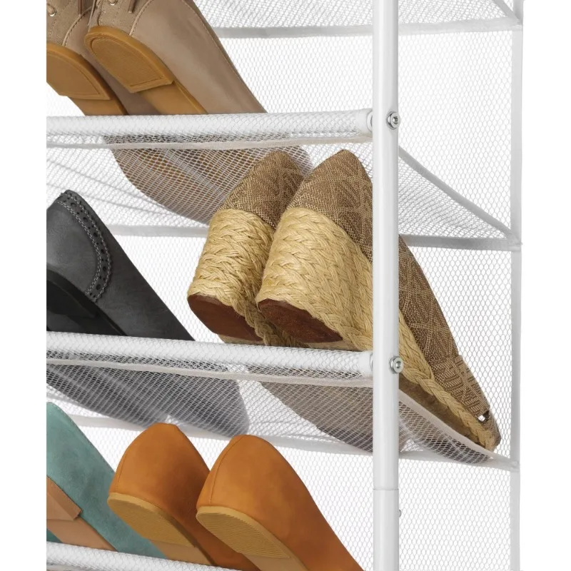 White 12-Tier Over the Door Shoe Rack