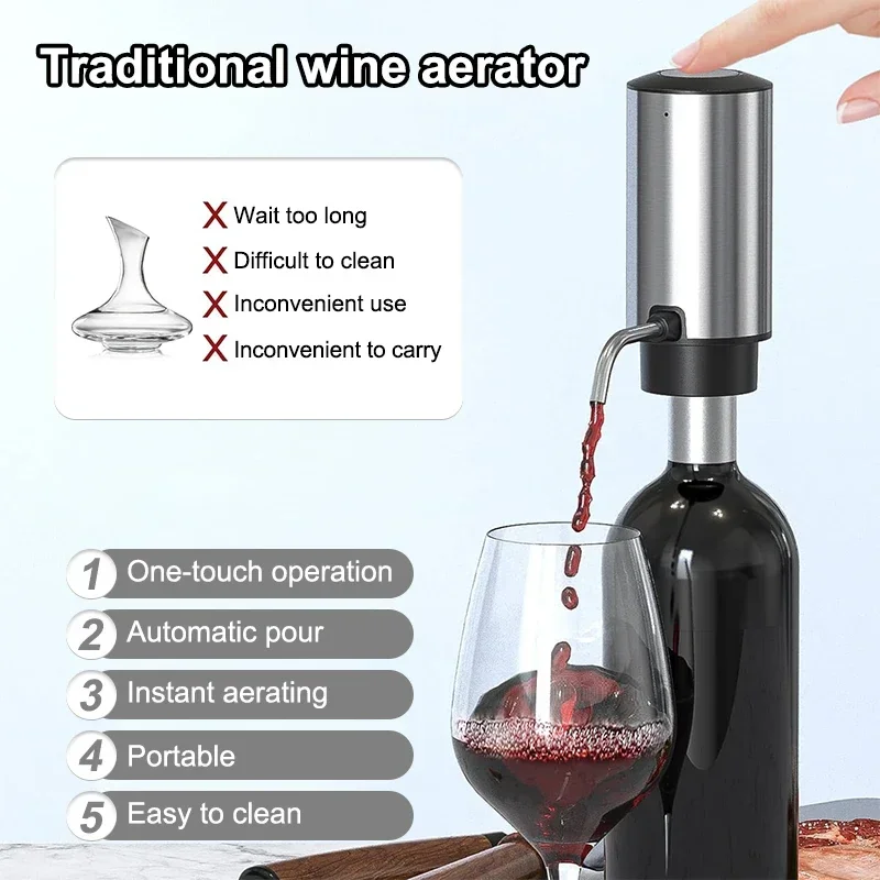 Electric Wine Bottle Opener Aerator Automatic Red Wine Corkscrew Rechargeable Opener Wine Lover Kitchen Gadgets 5 Electric Wine Bottle Opener Aerator Automatic Red Wine Corkscrew Rechargeable Opener Wine Lover Kitchen Gadgets 5