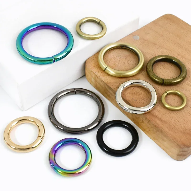 30Pcs 13-50mm O Ring Metal Buckle Webbing Belt Circular Rings Hook