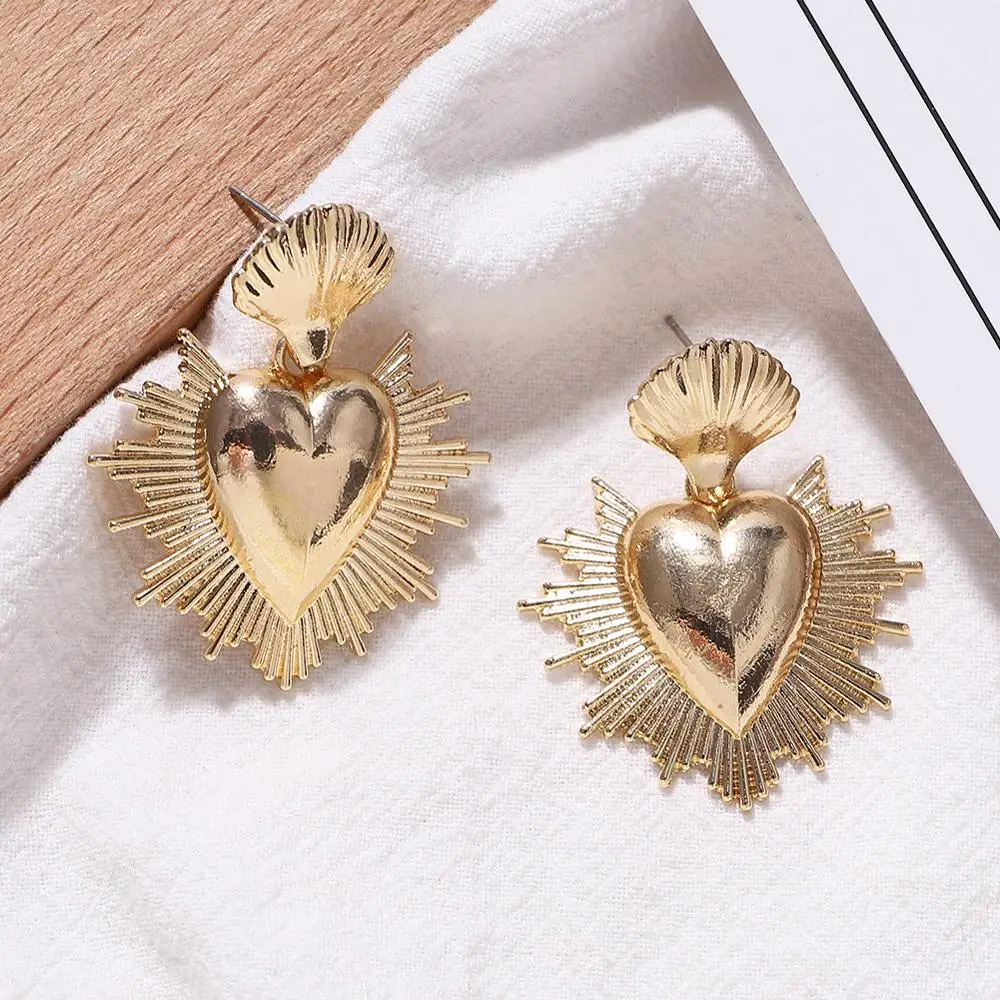 VALENTINES EARRINGS Hollow out Heart Drop Earrings for Women Gold