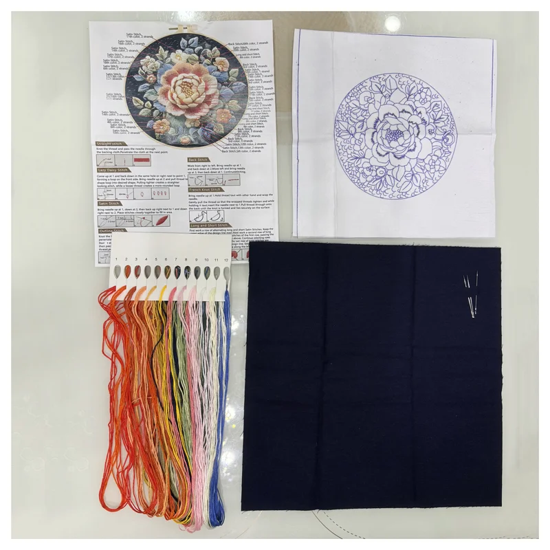 Tiger Embroidery Kit for Adult Cross Stitch Kits for Hand with Lion Patterns and Instructions DIY with Threads and Needles embroidery kits