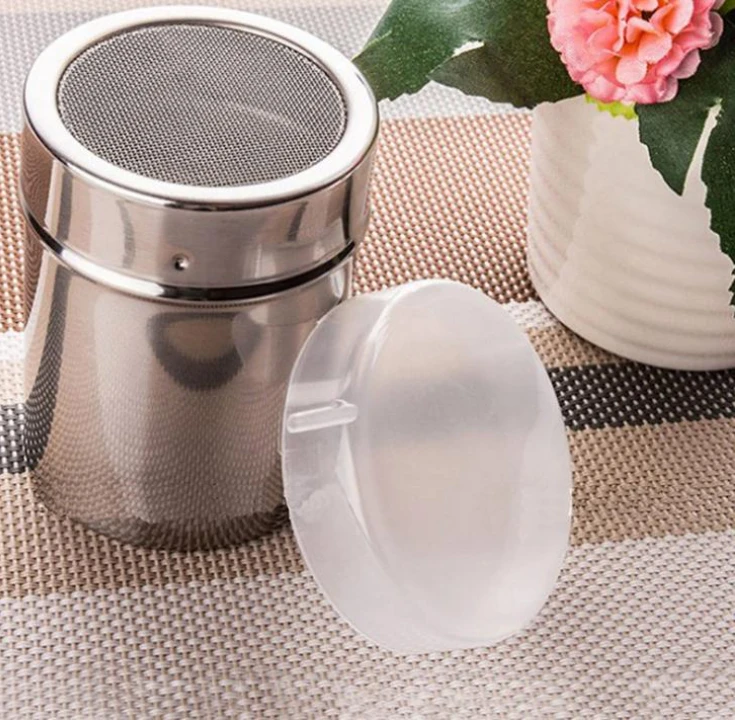 

New Arrival Stainless Chocolate Shaker Cocoa Flour Icing Sugar Powder Coffee Sifter Lid Kitchen Cooking Tools