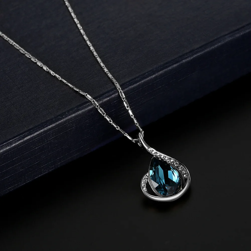 3pcs/set Jewelry Sets Necklace Pendant Earrings Fashion Spiral Shaped Crystal for Hook Earrings Necklace Ear Pendants